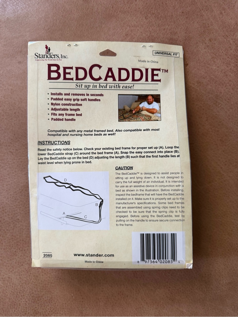 Stander BedCaddie Bed Handle, Adjustable Padded Nylon Strap, Black MPN 2085 - Picture 3 of 3